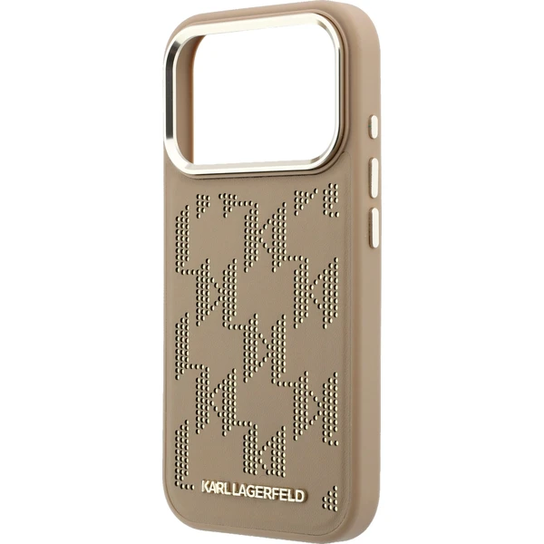 Karl-Lagerfeld-PU-Perforated-Monogram-MagSafe-kryt-iPhone-17-Pro-bezovy