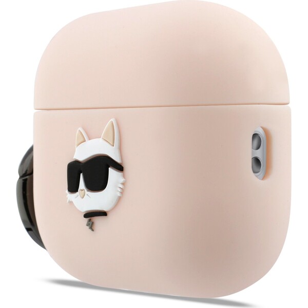 Karl-Lagerfeld-3D-Logo-NFT-Choupette-Head-silikonove-pouzdro-pro-AirPods-Pro-3-ruzove
