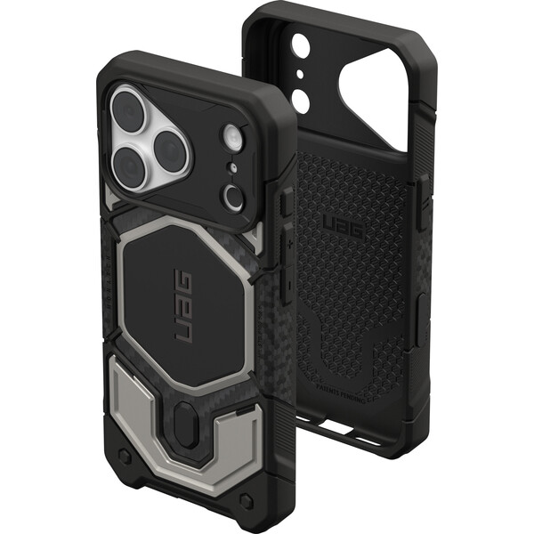 UAG-Monarch-Pro-MagSafe-Titanium-kryt-iPhone-18-Pro-17-Pro-stribrny