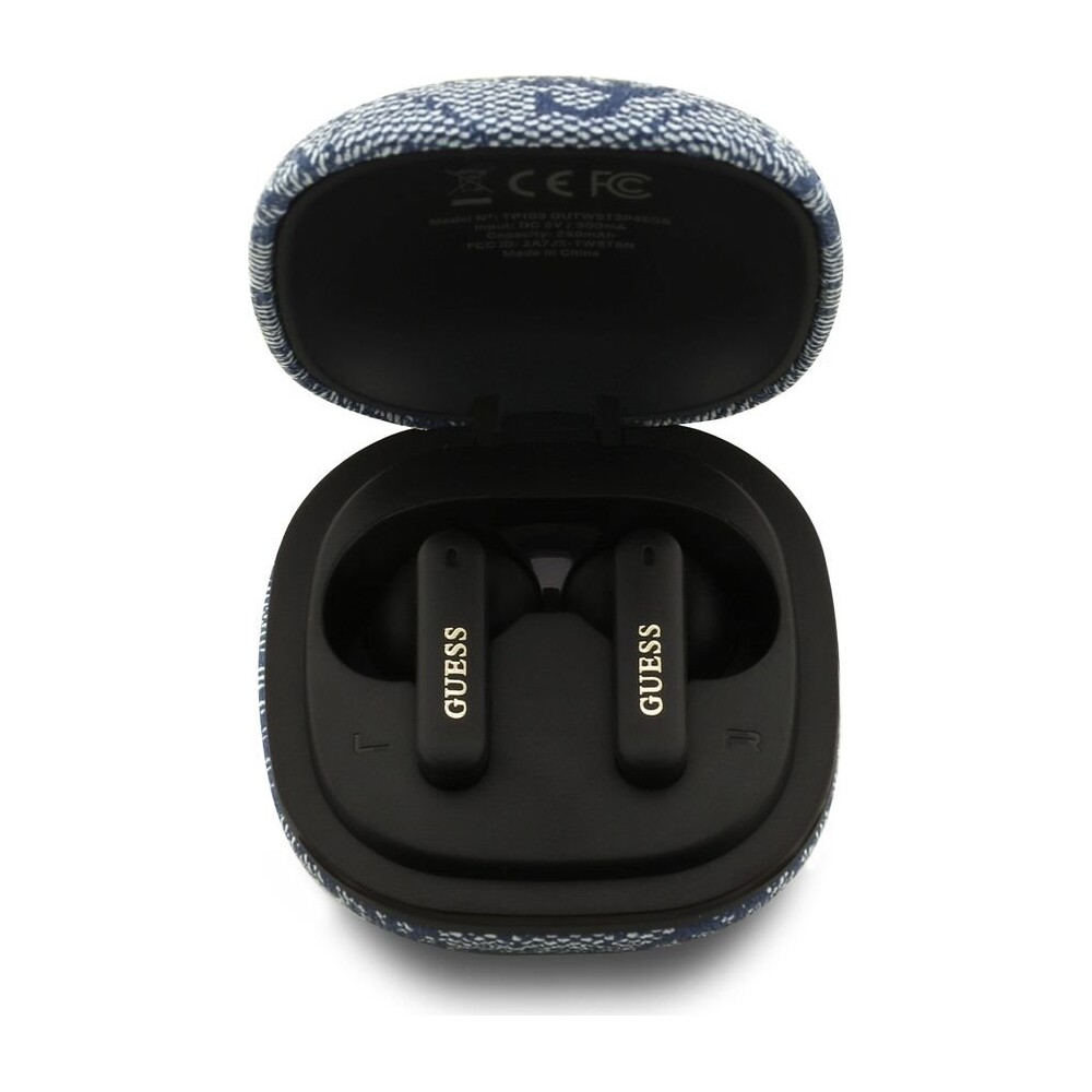 Guess-PU-4G-Metal-Logo-ENC-TWS-bezdratova-sluchatka-modra