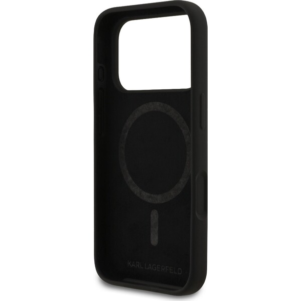 Karl-Lagerfeld-Liquid-Silicone-Double-Heads-MagSafe-kryt-iPhone-17-Pro-cerny