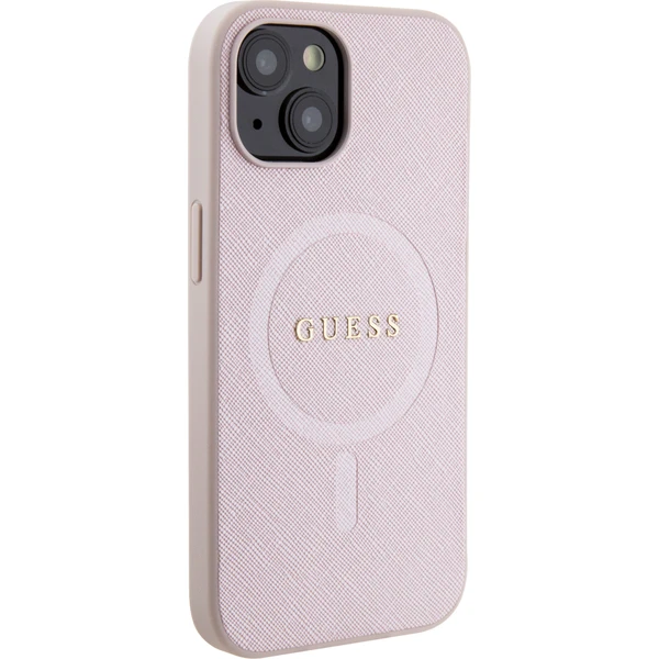 Guess PU Saffiano MagSafe kryt iPhone 15 růžový - Pouzdra - Obrázek 7092000N01