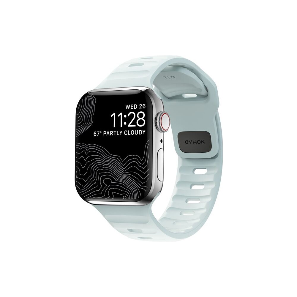 Nomad-Sport-Strap-S-M-reminek-pro-Apple-Watch-42-41-40-38mm-Ice-Blue-Glow