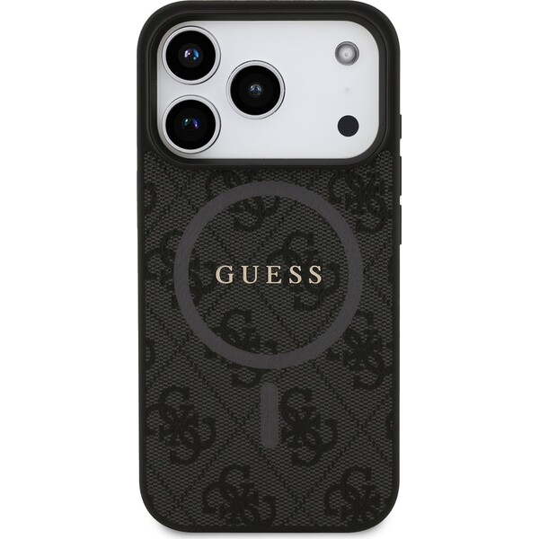 Guess-PU-Leather-4G-Colored-Ring-MagSafe-Zadni-Kryt-pro-iPhone-17-Pro-cerny