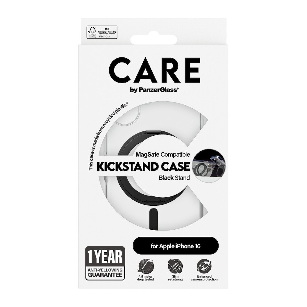 PanzerGlass-CARE-kryt-Apple-iPhone-16-MagSafe-KickStand-ciry-cerny