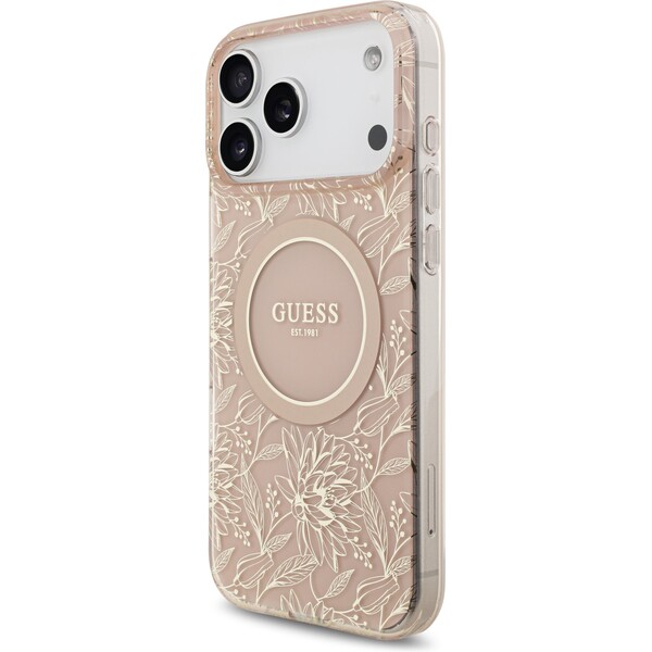 Guess-IML-Flowers-Allover-Strap-MagSafe-kryt-iPhone-17-Pro-Max-ruzovy