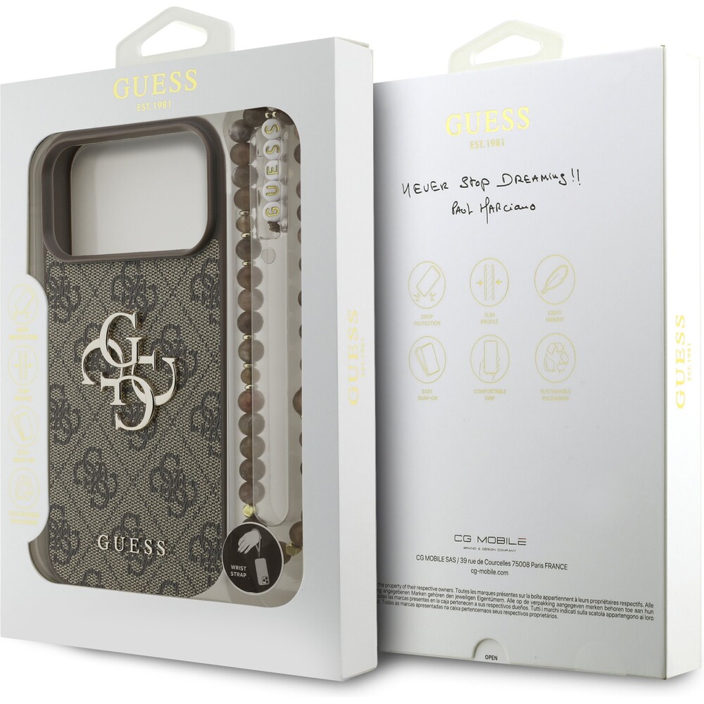 Guess-PU-4G-Metal-Logo-Strap-kryt-iPhone-17-Pro-Max-hnedy