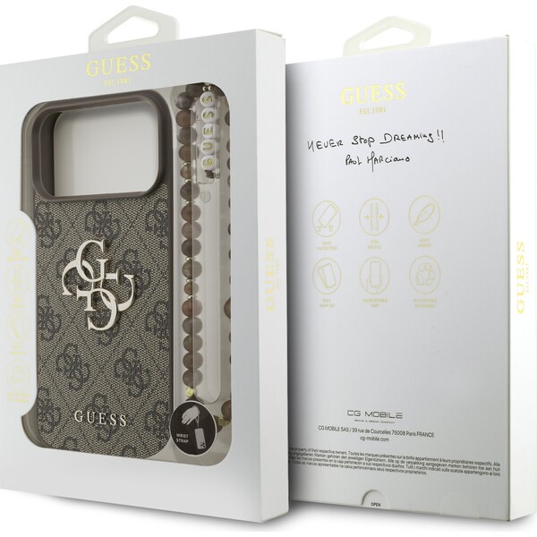 Guess-PU-4G-Metal-Logo-Strap-kryt-iPhone-17-Pro-Max-hnedy
