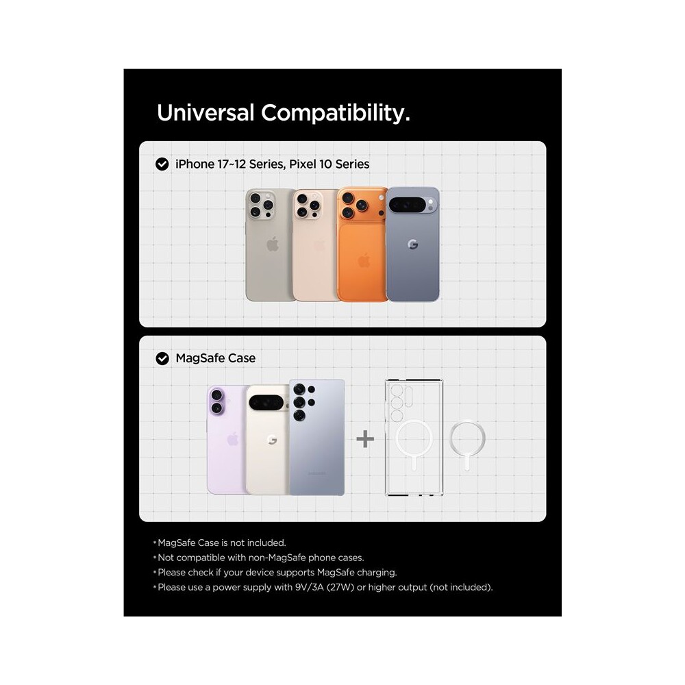 Spigen-Essential-Qi2-MagSafe-drzak-do-ventilace-s-nabijenim-cerny