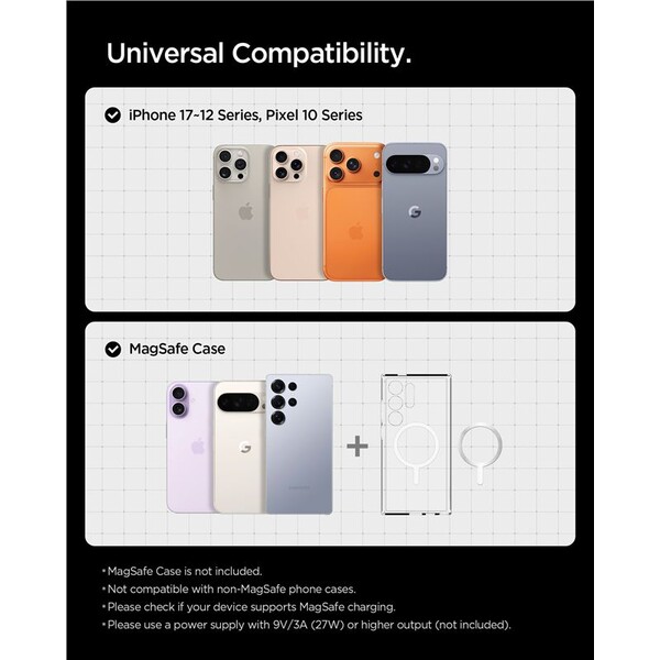Spigen-Essential-Qi2-MagSafe-drzak-do-ventilace-s-nabijenim-cerny