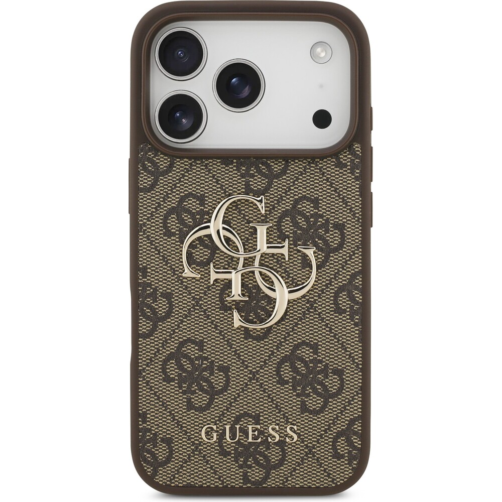 Guess-PU-4G-Metal-Logo-kryt-iPhone-17-Pro-hnedy