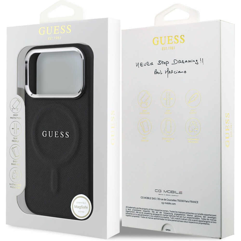 Guess-PU-Saffiano-MagSafe-kryt-iPhone-17-Pro-cerny
