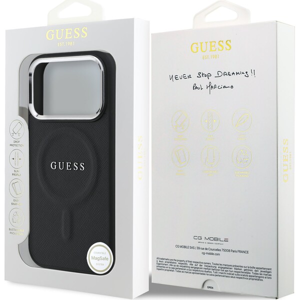 Guess-PU-Saffiano-MagSafe-kryt-iPhone-17-Pro-cerny