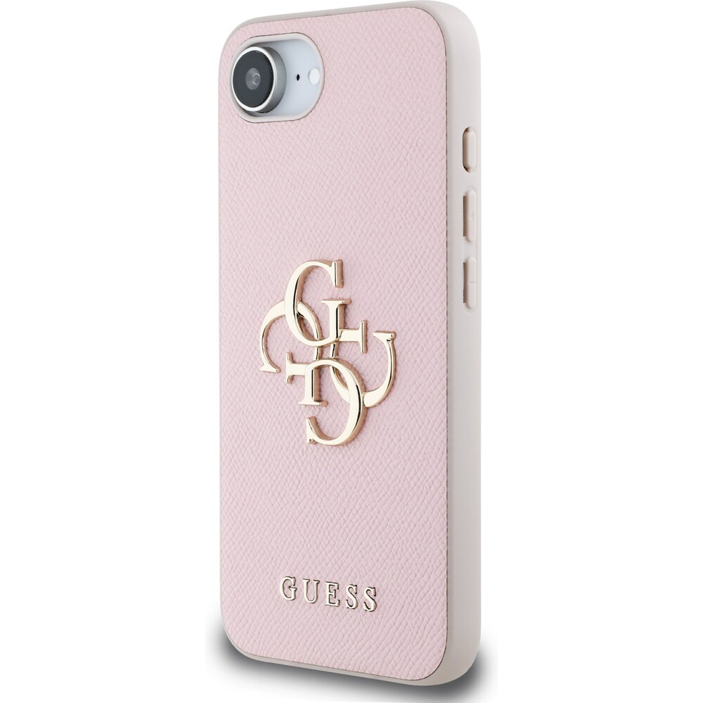 Guess-PU-Grained-4G-Metal-Logo-kryt-iPhone-17e-16e-ruzovy