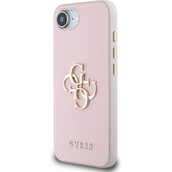 Guess-PU-Grained-4G-Metal-Logo-kryt-iPhone-17e-16e-ruzovy