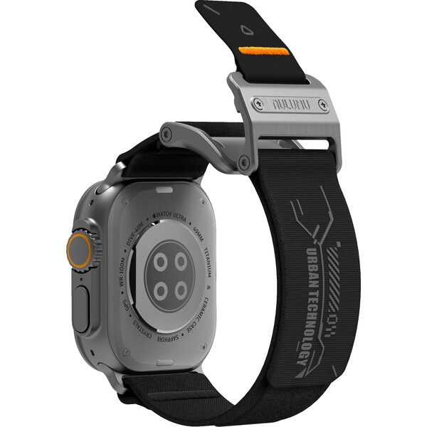 Aulumu-A11-Mag-Buckle-Slim-reminek-Apple-Watch-49-46-45-44-42mm-Silver-Buckle-Black-Strap