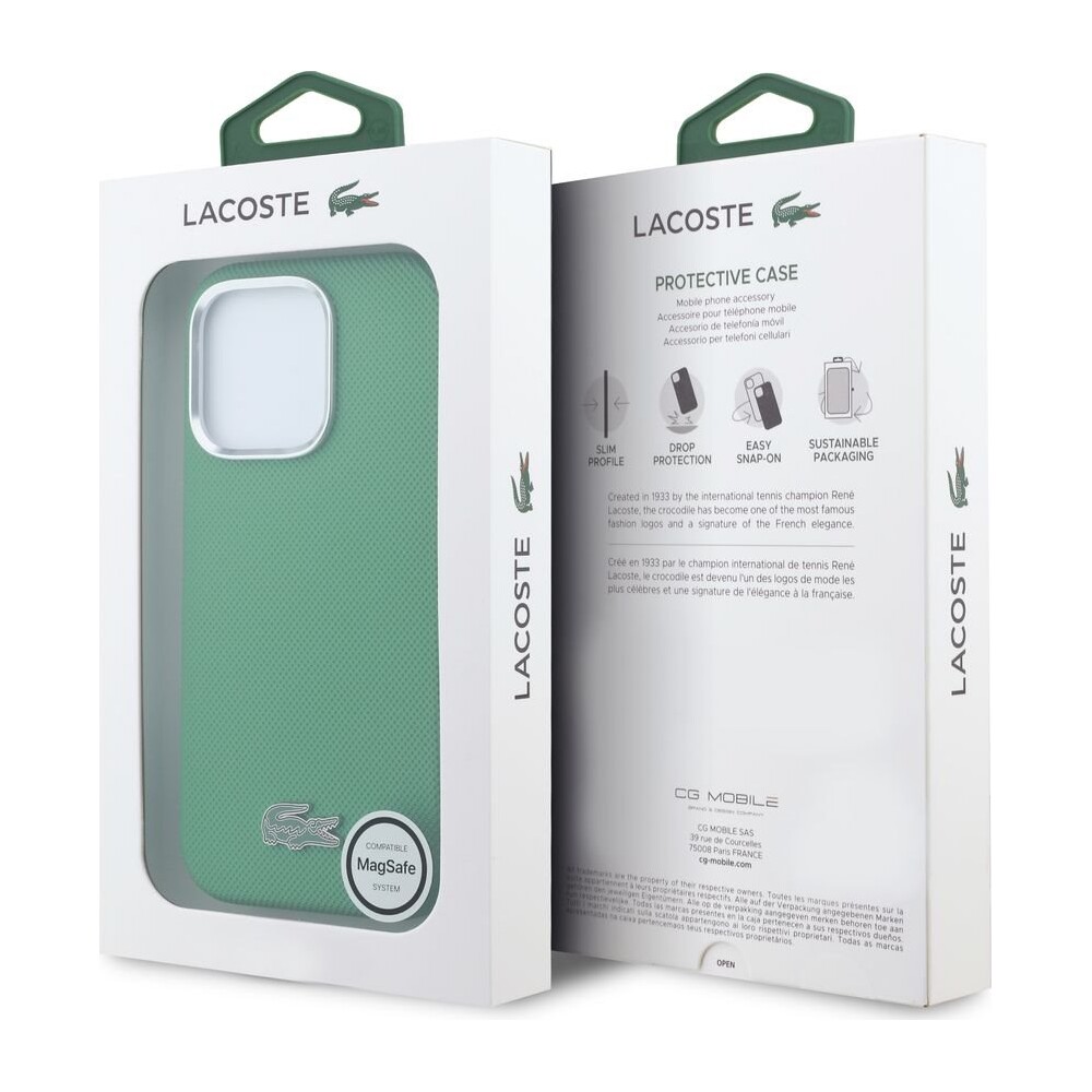 Lacoste-PVC-Iconic-Petit-Pique-Metal-Logo-MagSafe-kryt-iPhone-16-Pro-zeleny