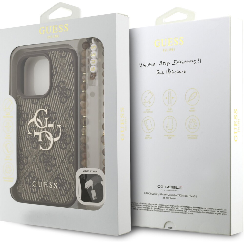 Guess-PU-4G-Metal-Logo-Strap-kryt-iPhone-16-Pro-Max-hnedy