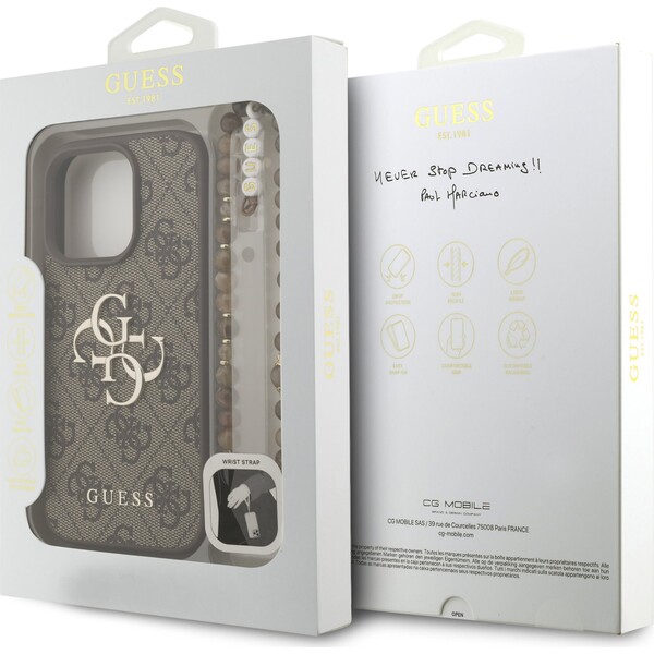 Guess-PU-4G-Metal-Logo-Strap-kryt-iPhone-16-Pro-Max-hnedy