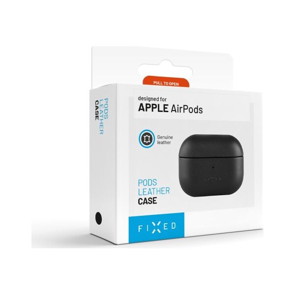 FIXED-PodsLeather-kozene-pouzdro-pro-Apple-AirPods-4-cerne