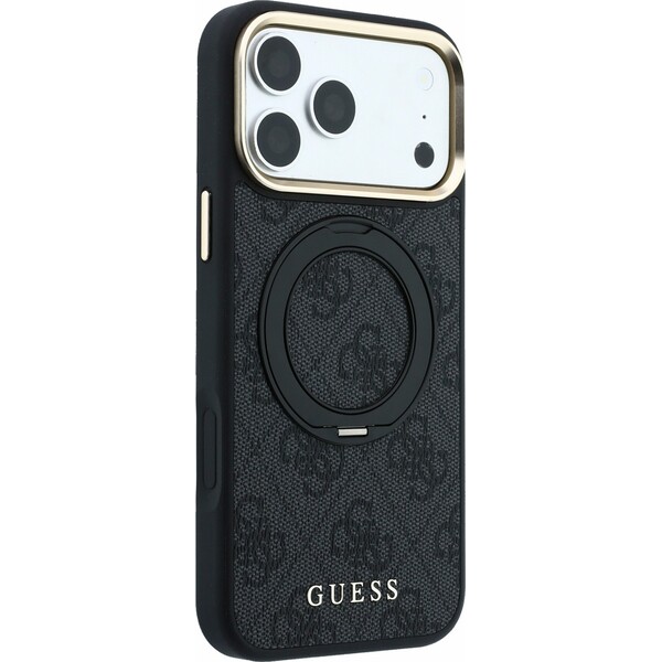 Guess-PU-4G-Ring-Stand-MagSafe-kryt-iPhone-18-Pro-cerny