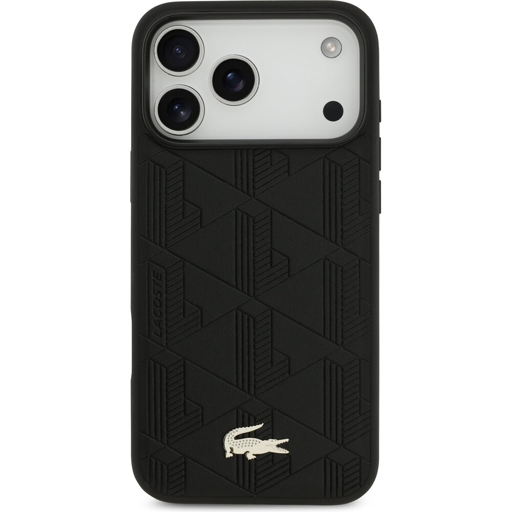 Lacoste-PU-Nomogramme-Gold-Logo-MagSafe-kryt-iPhone-17-Pro-Max-cerny