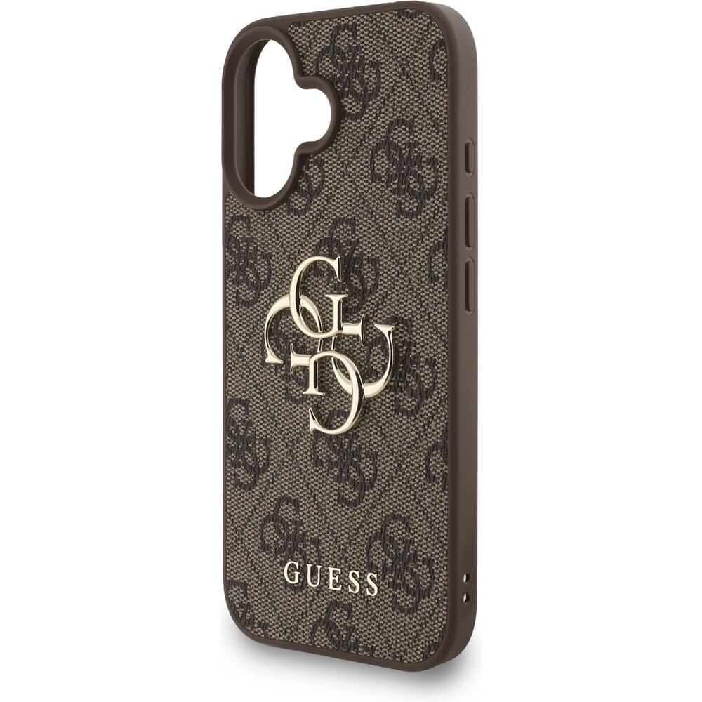 Guess-PU-4G-Metal-Logo-Strap-kryt-iPhone-16-hnedy