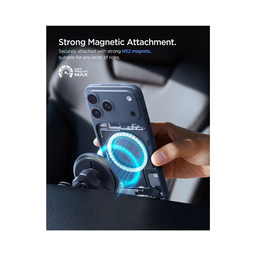 Spigen-Essential-Qi2-MagSafe-drzak-do-ventilace-s-nabijenim-cerny