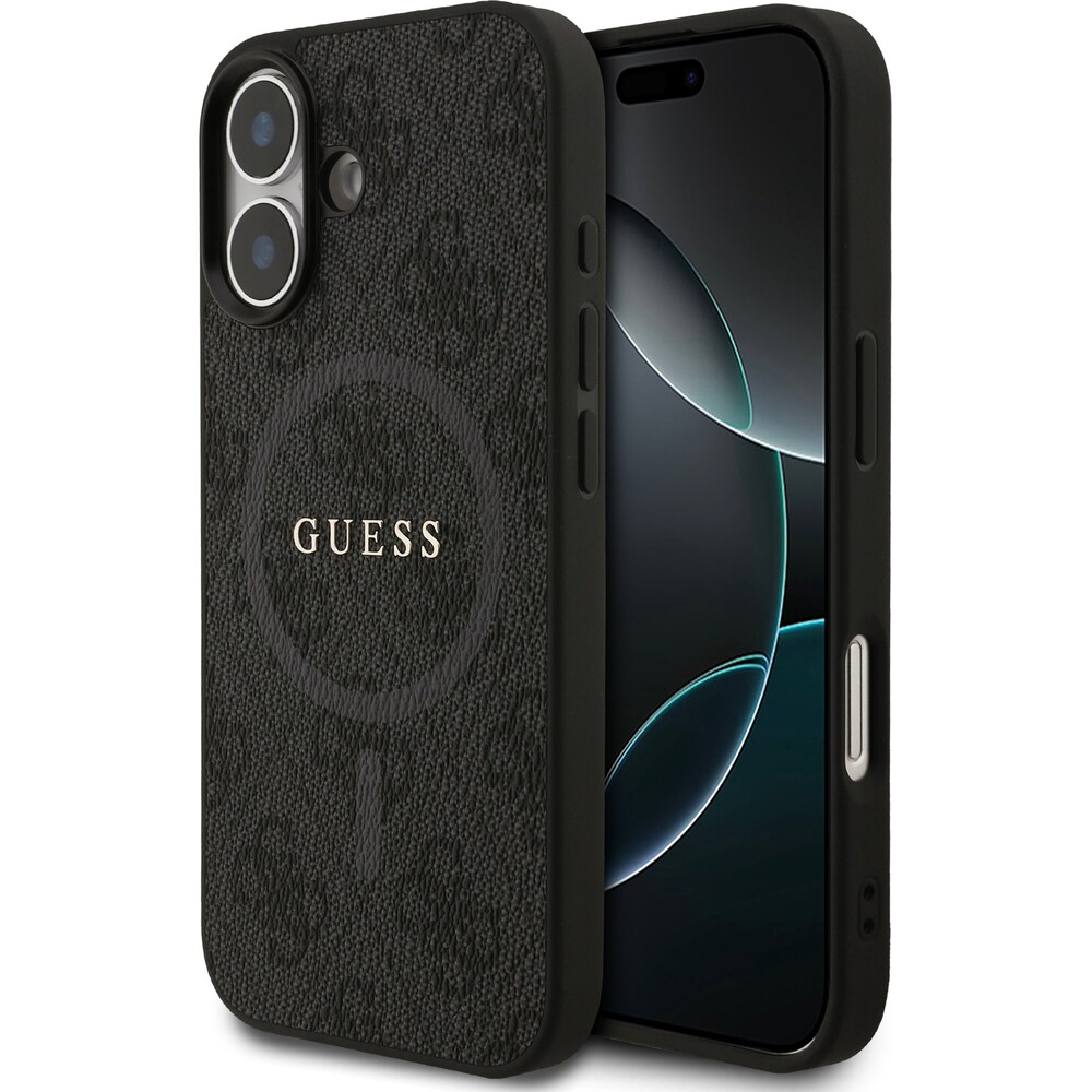 Guess-PU-Leather-4G-Colored-Ring-MagSafe-Zadni-Kryt-pro-iPhone-17-cerny