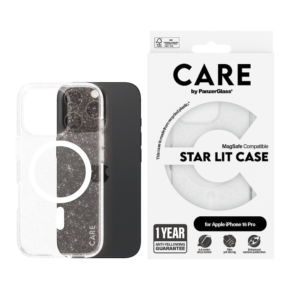PanzerGlass-CARE-kryt-Apple-iPhone-16-Pro-MagSafe-Star-Lit-trpytivy-bily