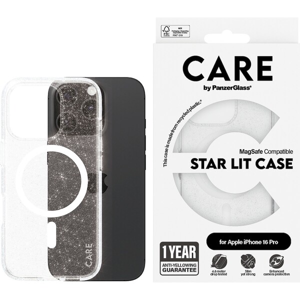 PanzerGlass-CARE-kryt-Apple-iPhone-16-Pro-MagSafe-Star-Lit-trpytivy-bily