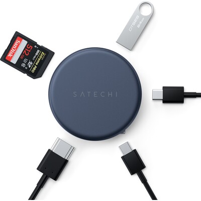 Satechi OntheGo 5-in-1 Multiport Adapter (MacBook Neo) indigově modrý