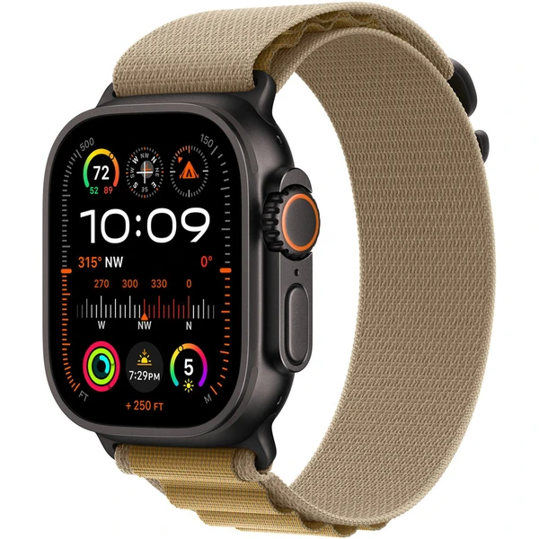 Apple Watch 49/44/45/46mm žlutohnědý alpský tah s černým titanem L - Řemínky - Hlavní obrázek