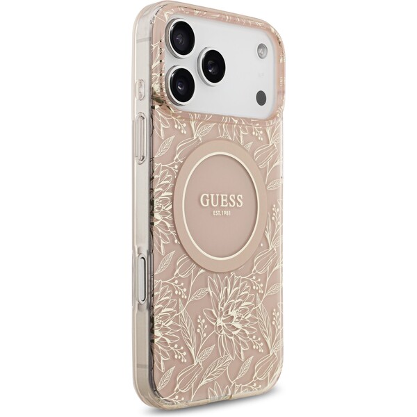 Guess-IML-Flowers-Allover-Strap-MagSafe-kryt-iPhone-17-Pro-Max-ruzovy