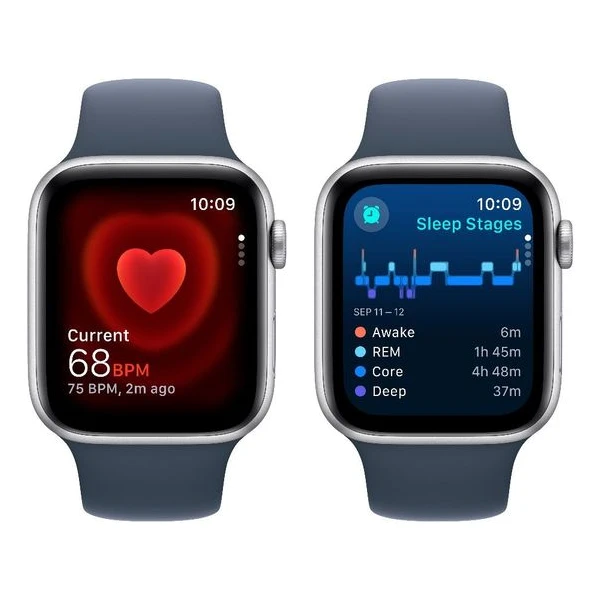 Apple Watch SE Cellular 44mm Stříbrný hliník s bouřkově modrým sportovním řemínkem M/L - Chytré hodinky - Obrázek 75C6000701