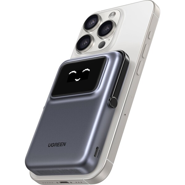 UGREEN-Uno-MagSafe-Qi2-Powerbanka-se-stojankem-10000-mAh-20W-tmave-seda