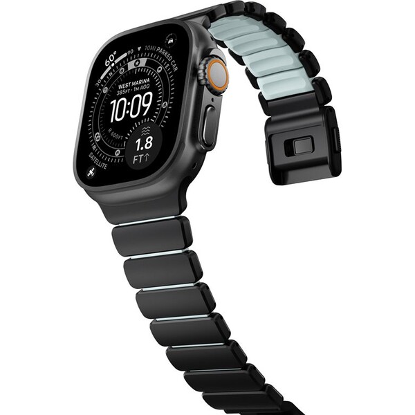 Nomad-Stratos-Band-FKM-reminek-Apple-Watch-45-46-49mm-Black-Titanium-Icy-Blue