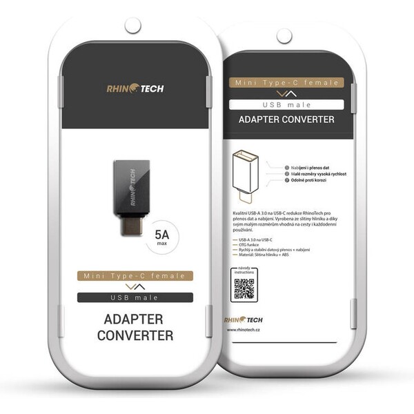 RhinoTech-USB-C-USB-A-redukce-cerna
