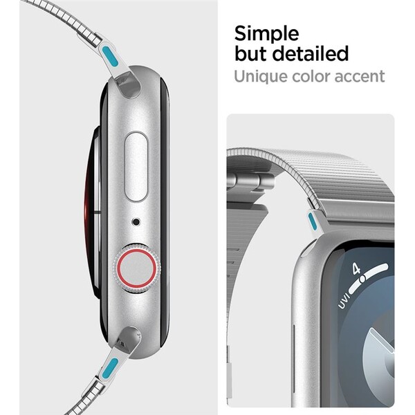 Spigen-Sleek-Link-reminek-Apple-Watch-49-46-45-44-42mm-stribrny