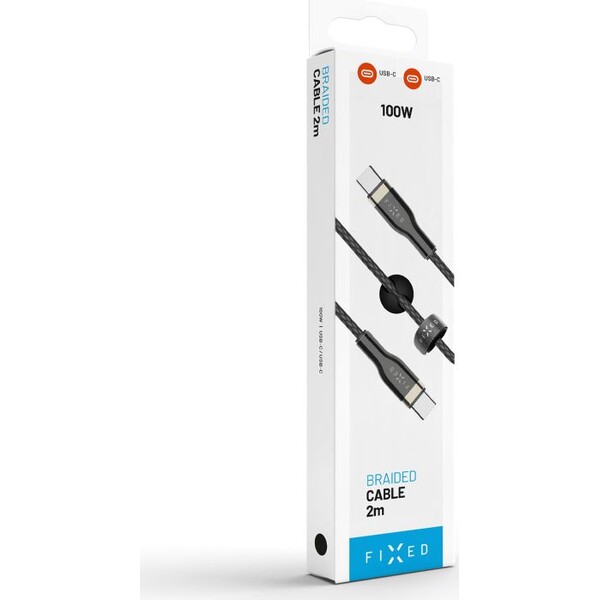 FIXED-USB-C-USB-C-napajeci-kabel-100W-2m-cerny
