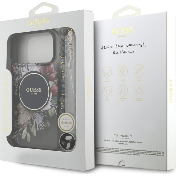 Guess-IML-Flowers-Strap-MagSafe-kryt-iPhone-17-Pro-Max-cerny