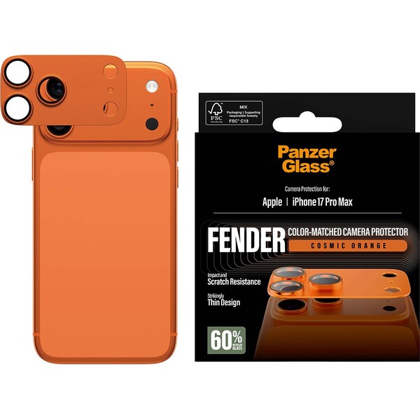 PanzerGlass-FENDER-hlinikova-ochrana-fotoaparatu-Apple-iPhone-17-Pro-Max-oranzova