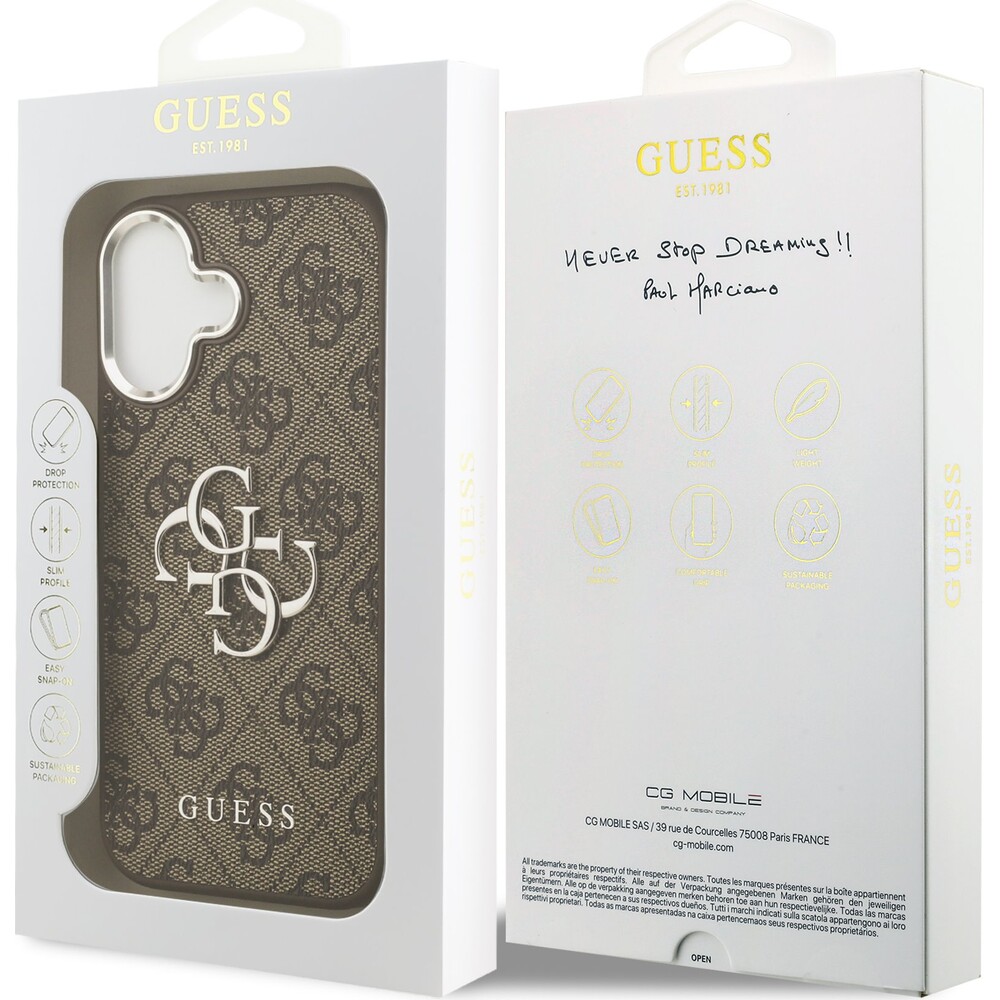 Guess-PU-4G-Metal-Logo-kryt-iPhone-17-stribrny-hnedy