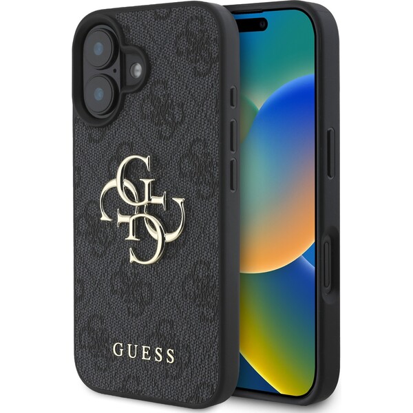 Guess-PU-4G-Metal-Logo-kryt-pro-iPhone-16-sedy