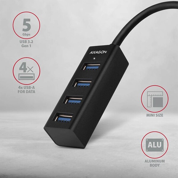 AXAGON-HUEM1C-4x-USB-3-2-Gen-1-MINI-hub-kovovy-kabel-USBC-20cm