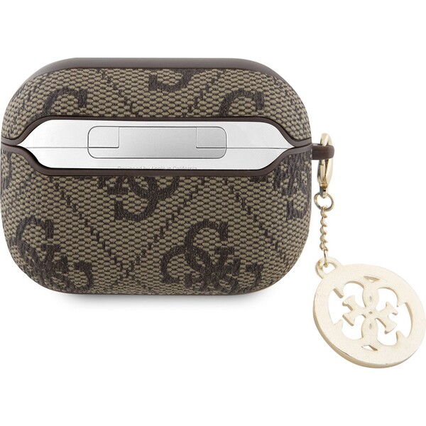 Guess-4G-Script-PC-PU-Charm-pouzdro-pro-AirPods-Pro-2-hnede