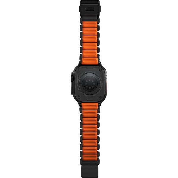 Nomad-Stratos-Band-FKM-reminek-Apple-Watch-45-46-49mm-Black-Titanium-Ultra-Orange