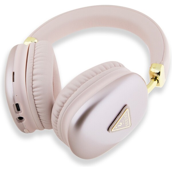 Guess-PU-Leather-4G-Triangle-Logo-Bluetooth-Stereo-Headphone-ruzove