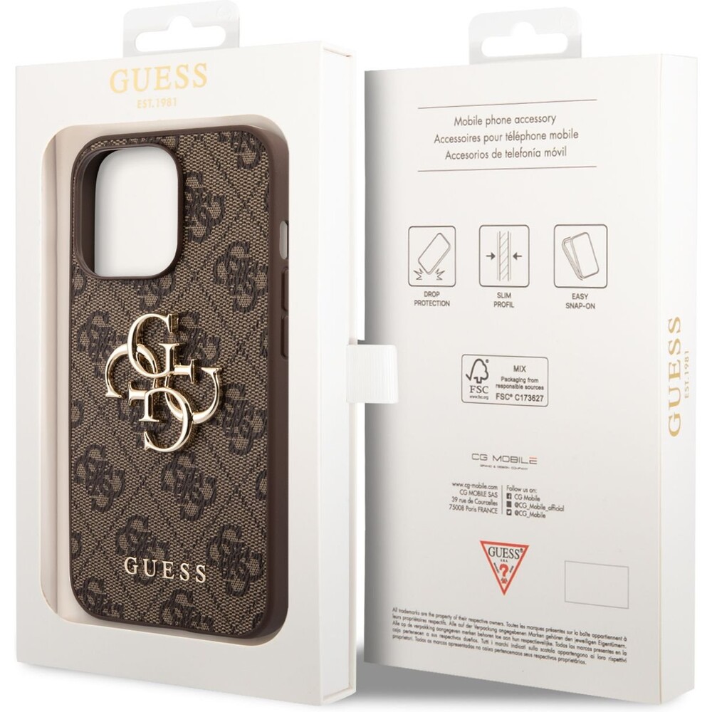 Guess-PU-4G-Metal-Logo-kryt-iPhone-14-Pro-Max-hnedy