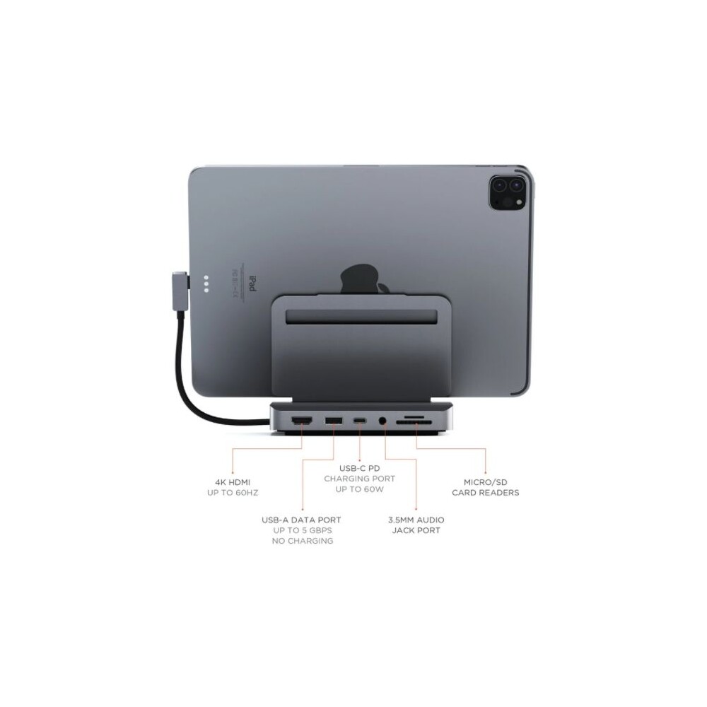 Satechi-Aluminium-Stand-Hub-for-iPad-Pro-USB-C-PD-60W-4K-HDMI-60Hz